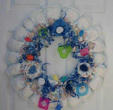How to make a diaper wreath